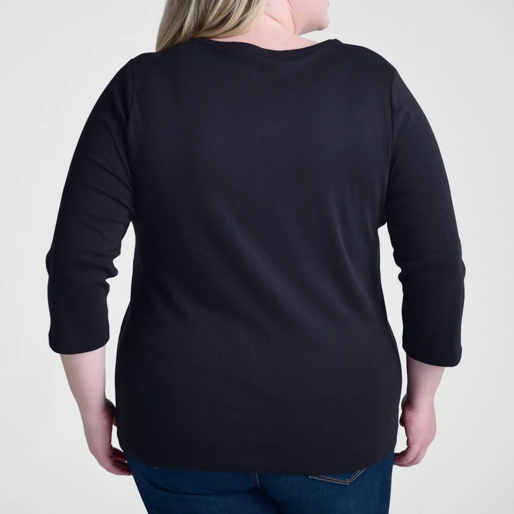 3/4 Sleeve V Neck Missy Perfect Tee - Image 17