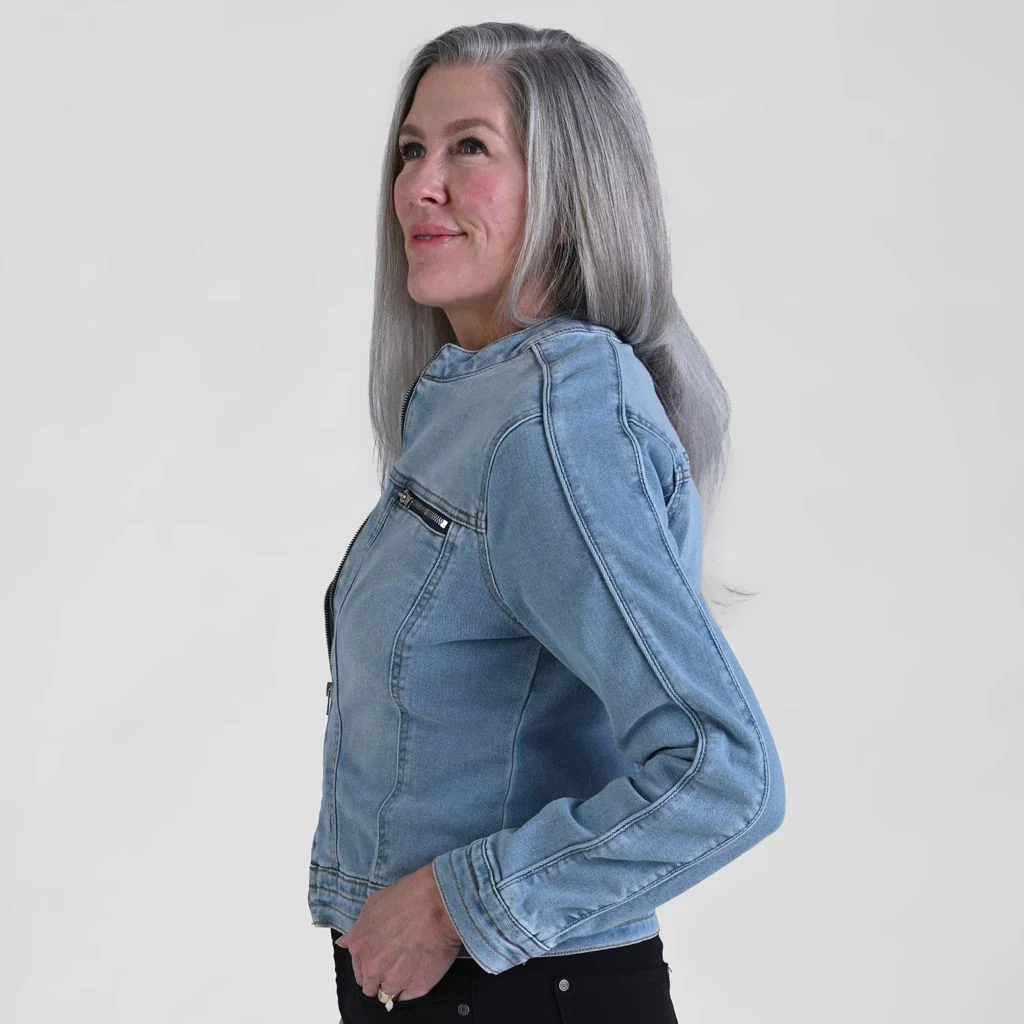 Baccini Zip Front Denim Jacket - Image 3