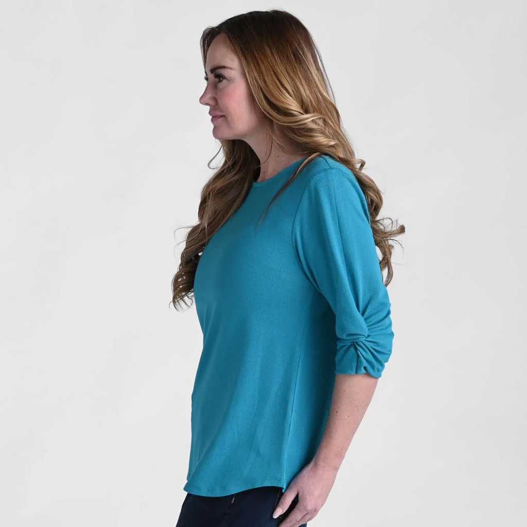 Ballet Neck Twisted Sleeve Tee - Image 4