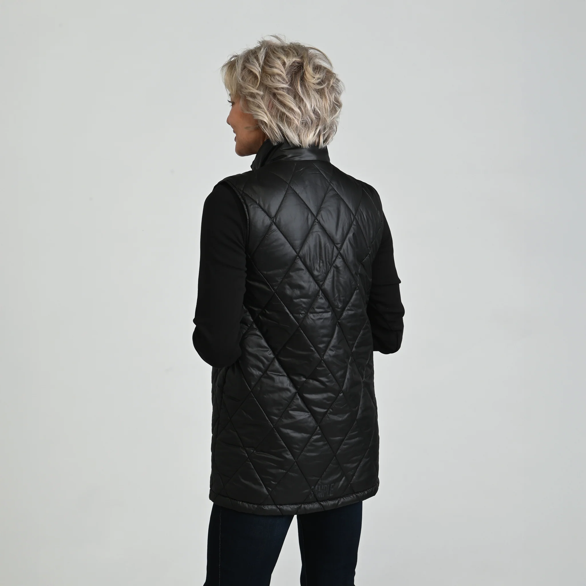 Corduroy Collared Quilted Vest - Image 4