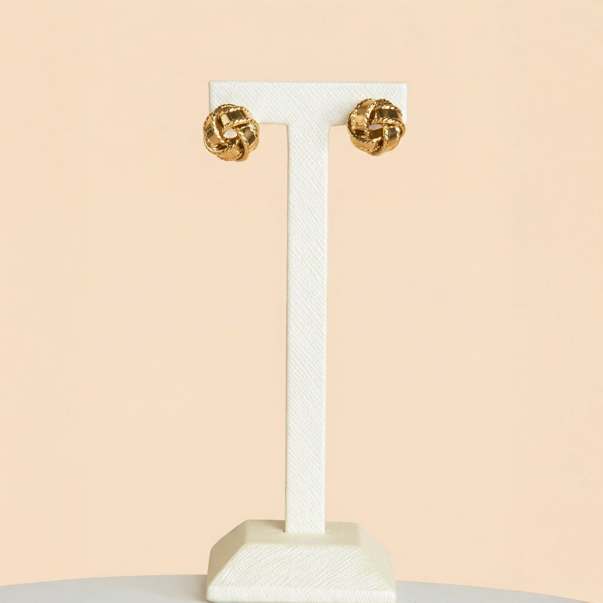 Dainty Knot Stud Metal Earrings - Image 2
