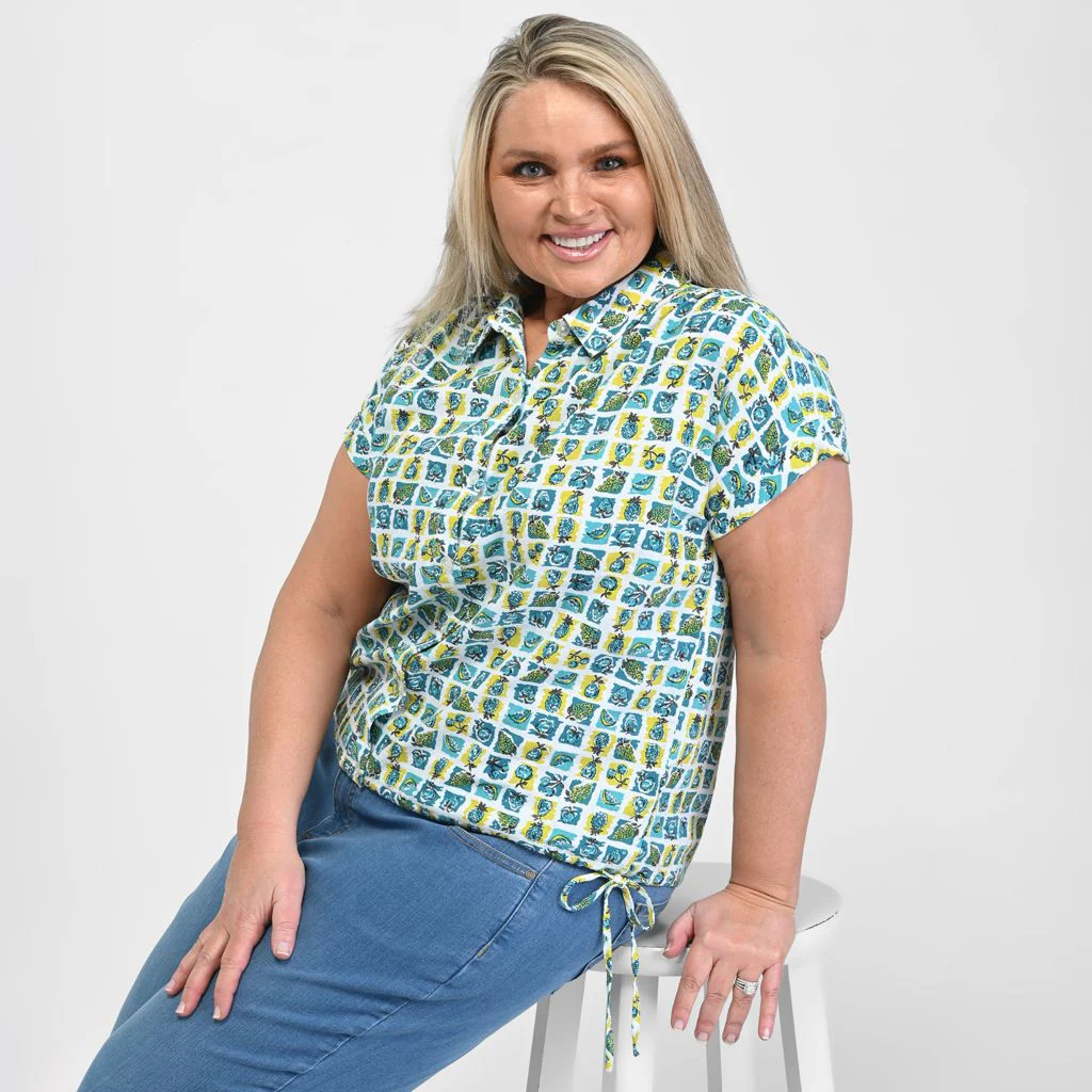 Drawstring Waist Short Sleeve Shirt - Image 6