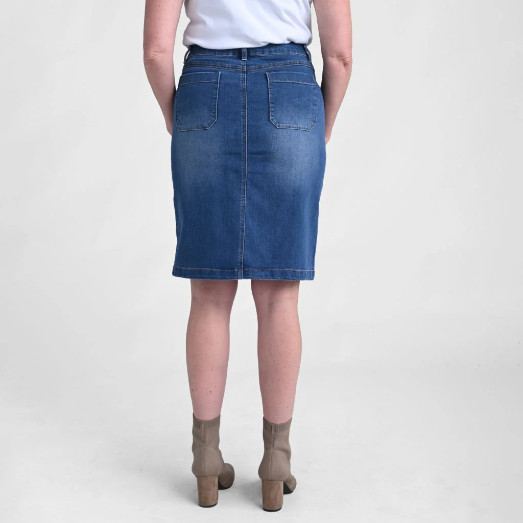 Knee Length A-Line Denim Skirt - Image 3