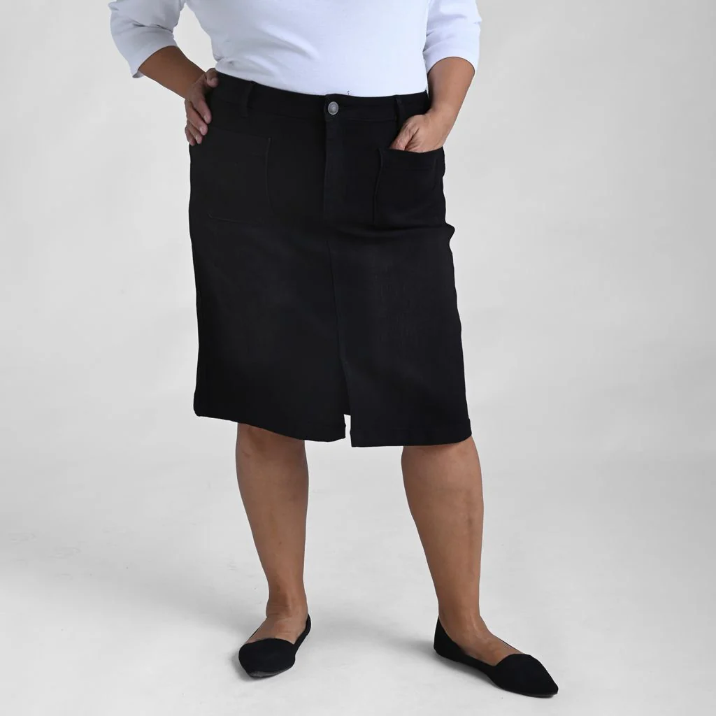 Knee Length A-Line Denim Skirt - Image 5
