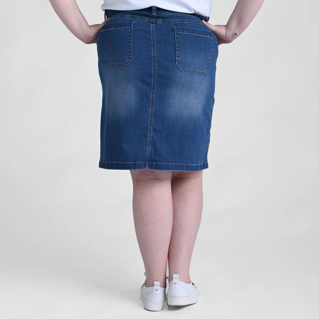 Knee Length A-Line Denim Skirt - Image 7