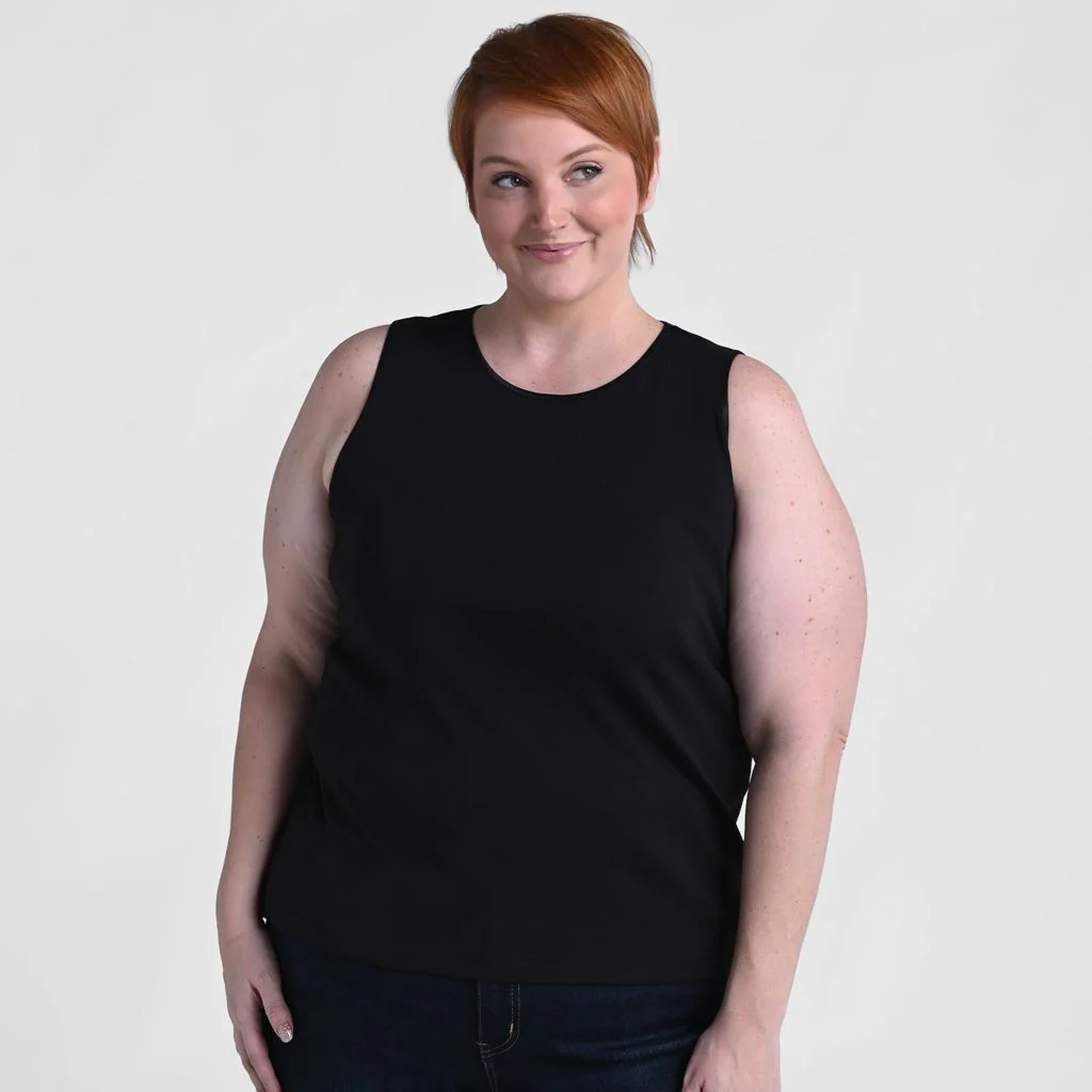 Missy Sleeveless Crew Neck Satin Trim Perfect Tank - Image 8