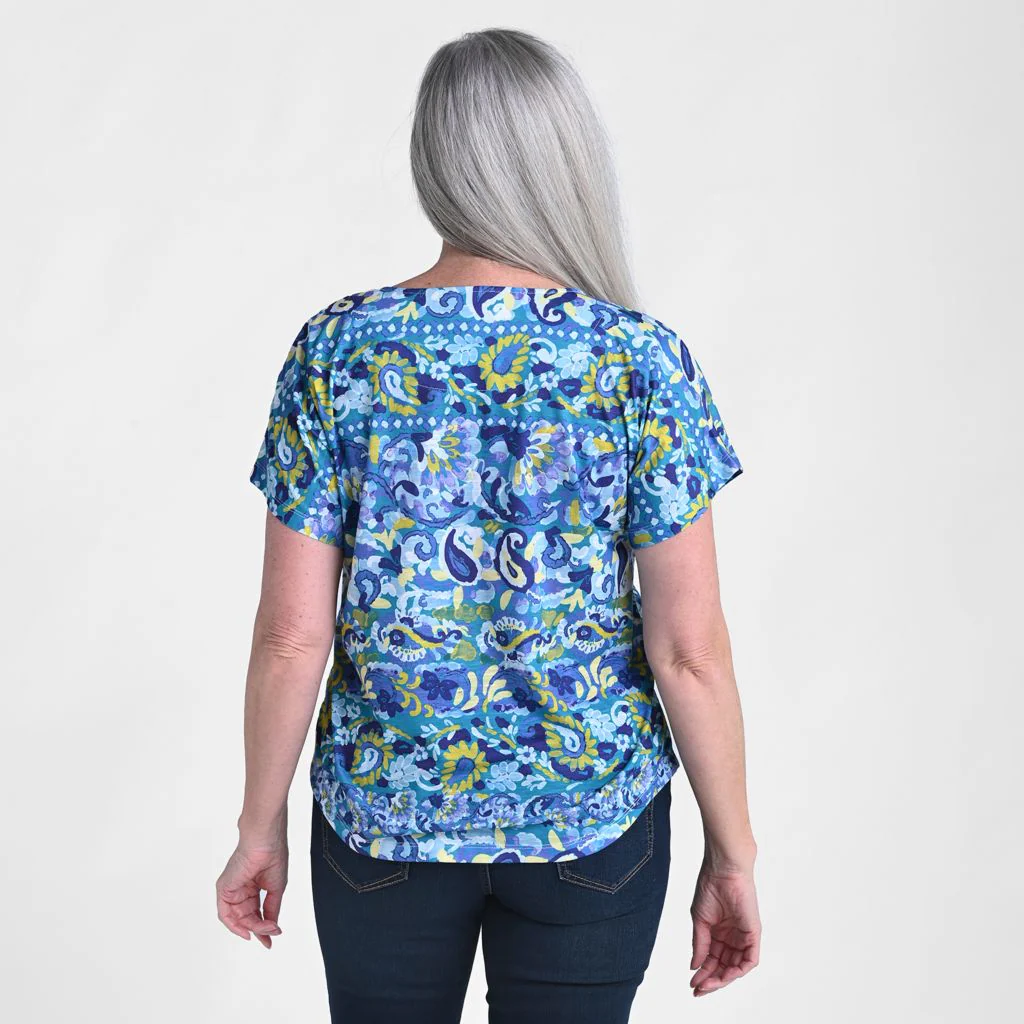 Paisley Stripe Print Short Sleeve Tee - Image 4