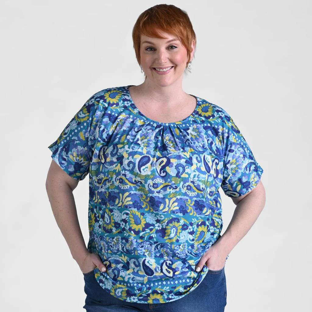 Paisley Stripe Print Short Sleeve Tee - Image 7