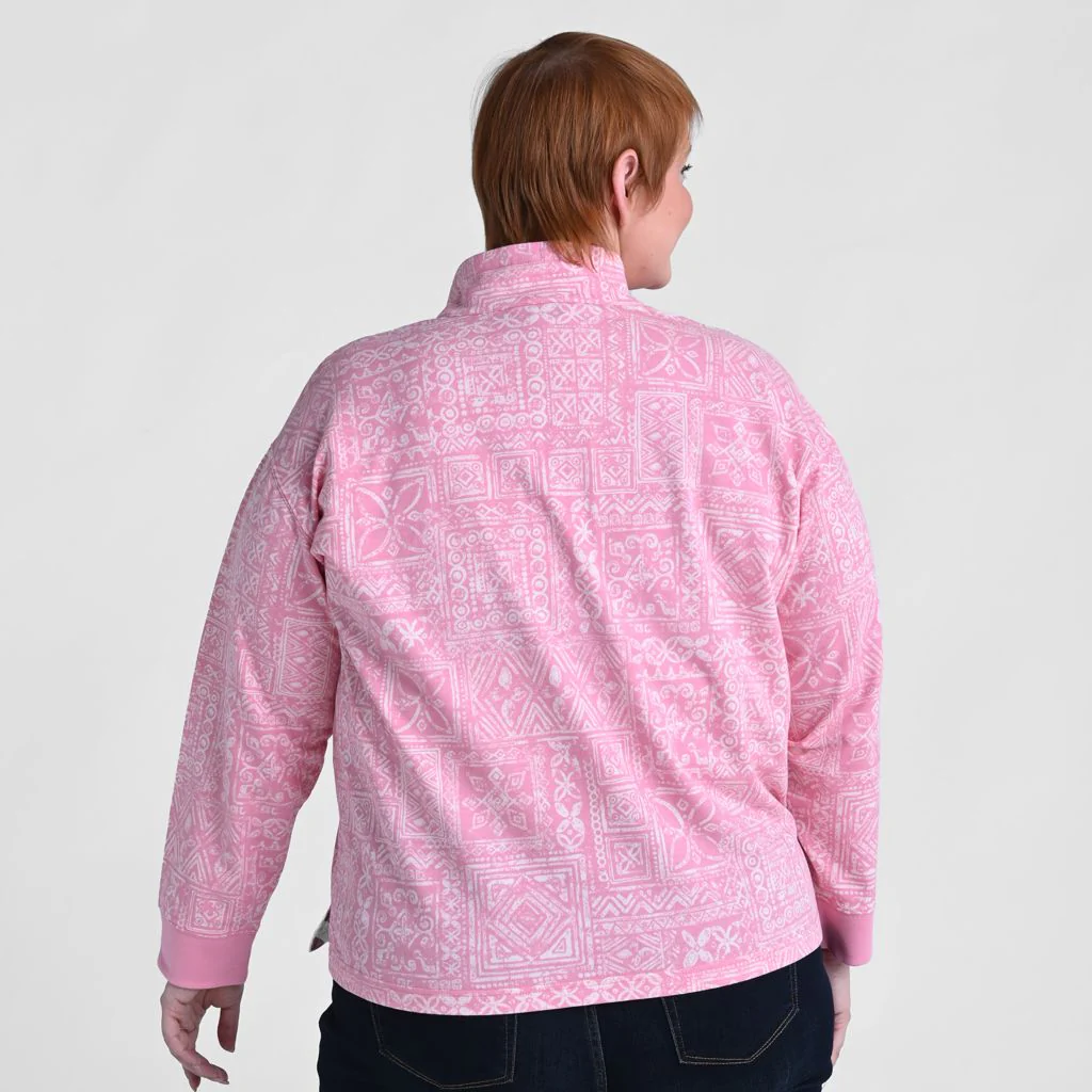 Patchwork Print Mock Neck Sweatshirt - Image 9