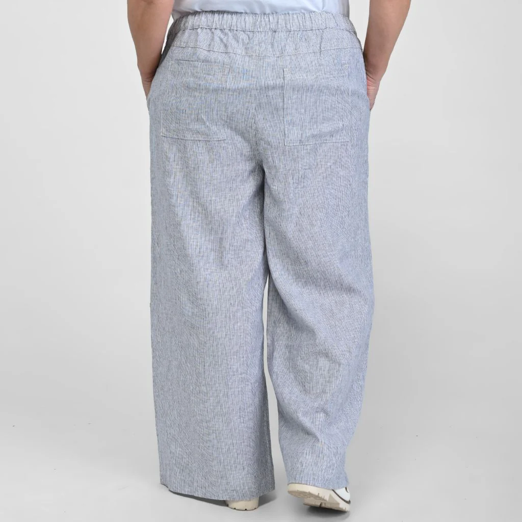 Pinstripe Linen Blend Relaxed Pant - Image 5