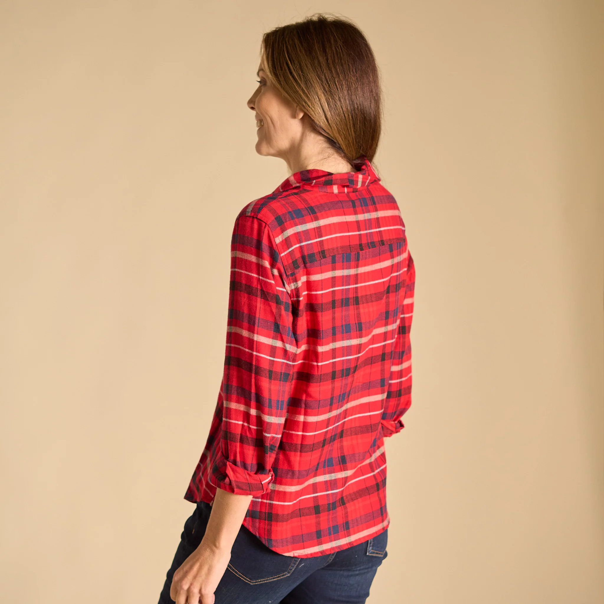 Plaid Button Front Long Sleeve Shirt - Image 4