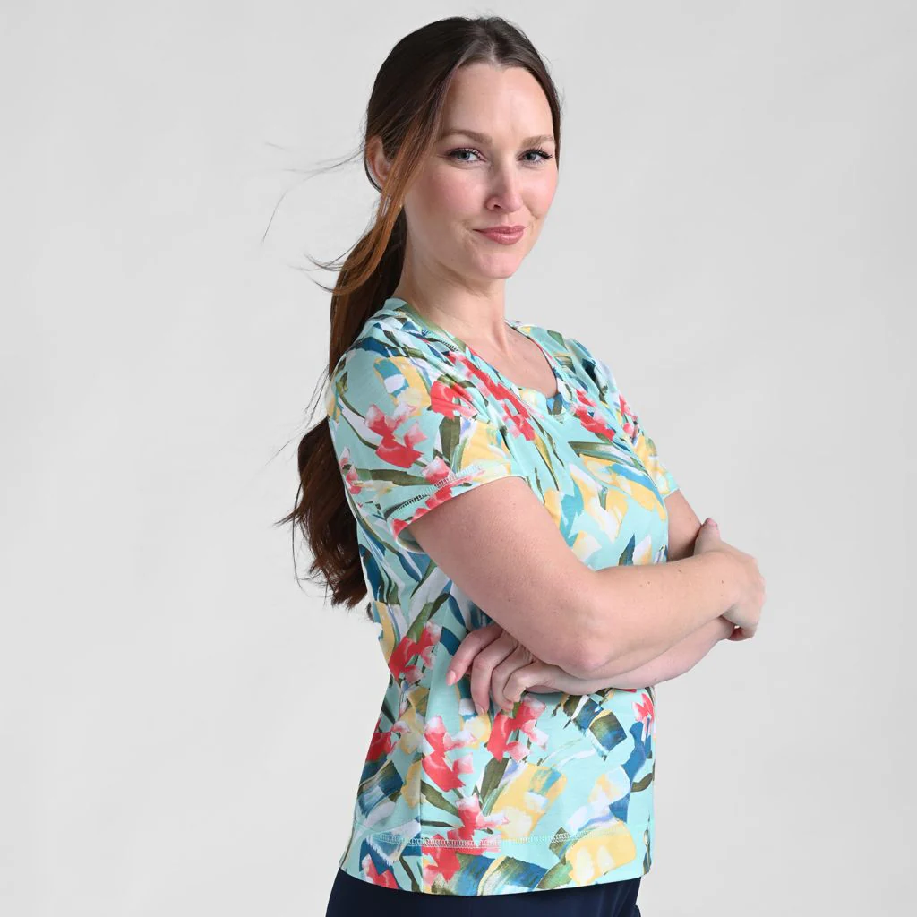 Relaxed Restyled Abstract Print Short Sleeve Tee - Image 4