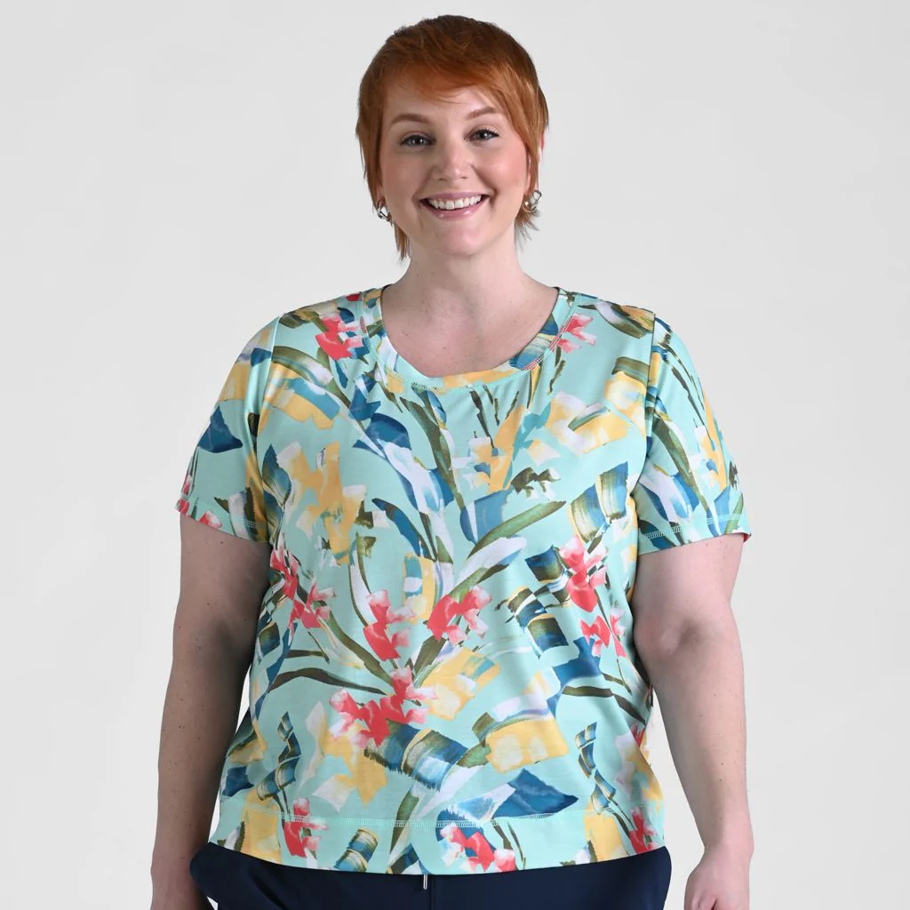Relaxed Restyled Abstract Print Short Sleeve Tee - Image 6