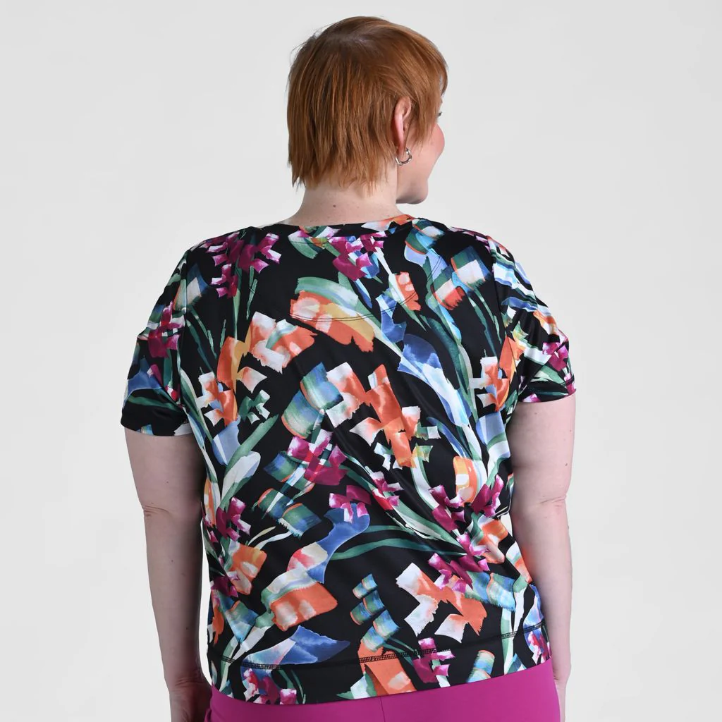 Relaxed Restyled Abstract Print Short Sleeve Tee - Image 7