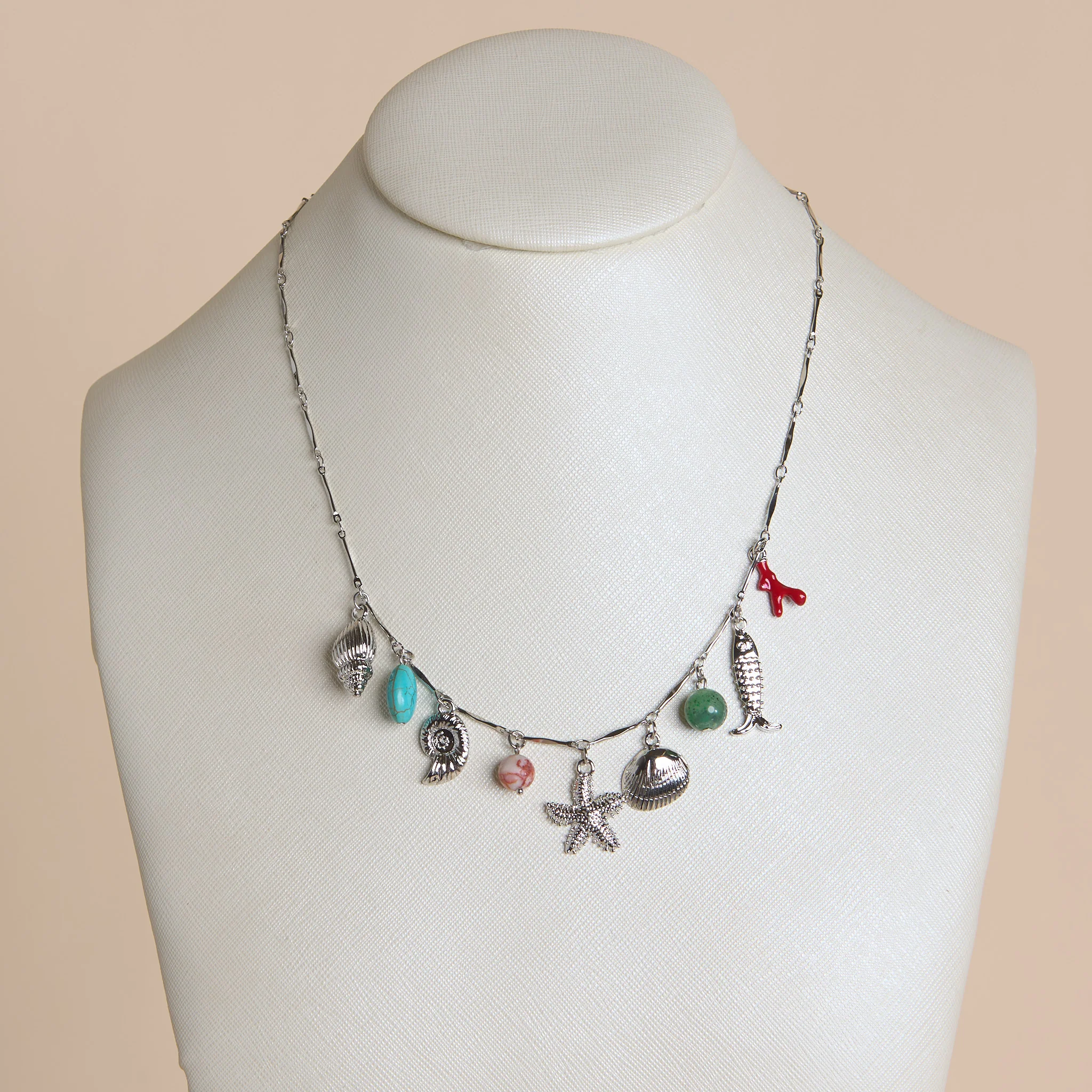 Short Multi Ocean Charm Necklace