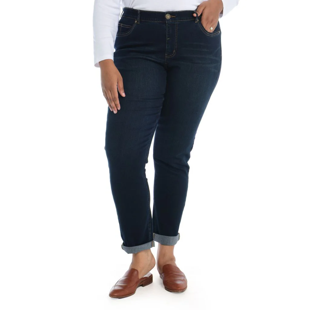 Signature Slimming Shaped Fit Tapered Leg Jean - Dark Stonewash - Image 5