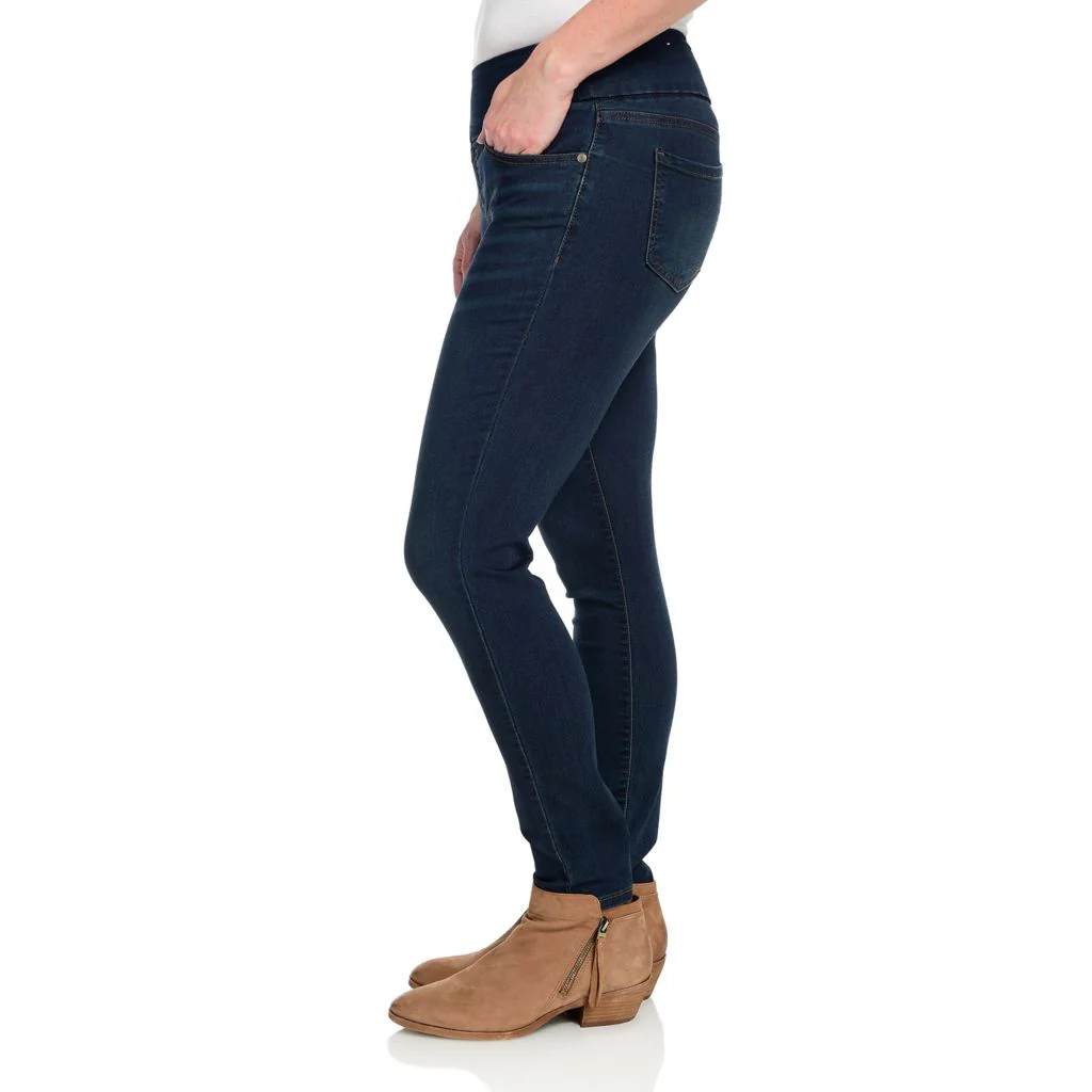 Wide Waistband Pull-on Jean Leggings - Image 4